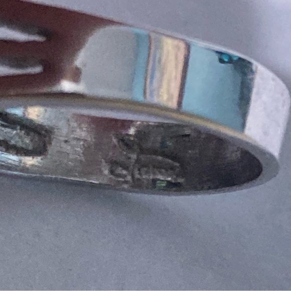 Farrah Fawcett Collection Emerald Green & Clear CZ Sterling Cocktail Ring sz 7 - Picture 9 of 11